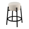 25 Inch Set of 2 Round Counter Height Stools Black White Fabric Pouf Seat By Casagear Home BM297225