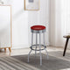 Barstool Set of 2 | 30" | Retro Red Faux Leather | Chrome Legs