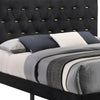 Lif Platform Queen Size Bed Panel Tufted Headboard Gold Black Velvet BM297255