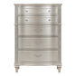 Inz 60 Inch 6 Drawer Tall Dresser Chest Elegant Trim Classic Silver By Casagear Home BM297263