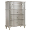 Inz Tall Dresser | 60" | 6 Drawers | Elegant Trim | Classic Silver
