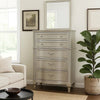 Inz Tall Dresser | 60" | 6 Drawers | Elegant Trim | Classic Silver