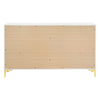Lif 59 Inch Modern 6 Drawer Dresser Gold Metal Accents Brilliant White BM297268