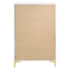 Lif Tall Dresser | 50" | 5 Drawers | Gold Accents | Smooth White