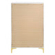 Lif Tall Dresser | 50" | 5 Drawers | Gold Accents | Smooth White