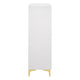 Lif Tall Dresser | 50" | 5 Drawers | Gold Accents | Smooth White