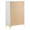 Lif Tall Dresser | 50" | 5 Drawers | Gold Accents | Smooth White