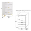 Lif Tall Dresser | 50" | 5 Drawers | Gold Accents | Smooth White