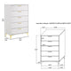 Lif Tall Dresser | 50" | 5 Drawers | Gold Accents | Smooth White