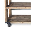 Sinu 47 Inch Console Table, 2 Shelves, Rolling Wheels, Reclaimed Brown Wood By Casagear Home