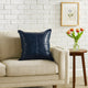 Norm Accent Pillow | 22" | Pieced Design | Classic Blue Leather