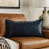 Norm Lumbar Pillow | 14 x 26 | 4-Piece Design | Soft Blue Leather