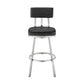 Col 26 Inch Swivel Counter Stool Black Faux Leather Stainless Steel Frame By Casagear Home BM298848