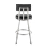 Col 26 Inch Swivel Counter Stool Black Faux Leather Stainless Steel Frame By Casagear Home BM298848