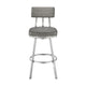 Col 26 Inch Swivel Counter Stool Gray Faux Leather Stainless Steel Frame By Casagear Home BM298850