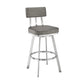 Col 26 Inch Swivel Counter Stool Gray Faux Leather Stainless Steel Frame By Casagear Home BM298850