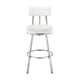 Col 26 Inch Swivel Counter Stool White Faux Leather Stainless Steel Frame By Casagear Home BM298852
