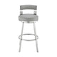 Nova 26 Inch Swivel Counter Stool Panel Back Steel Gray Faux Leather By Casagear Home BM298867