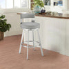 Nova Counter Stool | 26" | Swivel | Panel Back | Gray Faux Leather