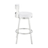 Nova 26 Inch Swivel Counter Stool Panel Back Steel White Faux Leather By Casagear Home BM298869