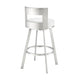 Nova 26 Inch Swivel Counter Stool Panel Back Steel White Faux Leather By Casagear Home BM298869