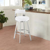 Nova Counter Stool | 26" | Swivel | Panel Back | White Faux Leather