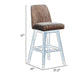 Lara Barstool Chair | 30’’ | Soft Beige Polyester | Brown Wood Legs BM298895