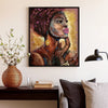 Rin Wall Art | 30 x 39 | African Woman | Hand Painted | Resin Coated