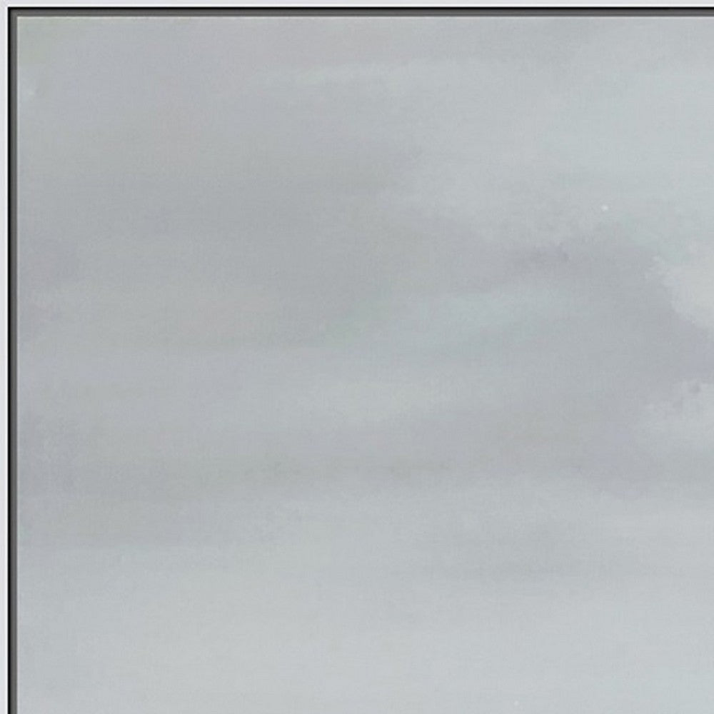 39 x 59 Hand Painted Cresting Waves White Frame Seafoam Green Ocean Blue BM298933