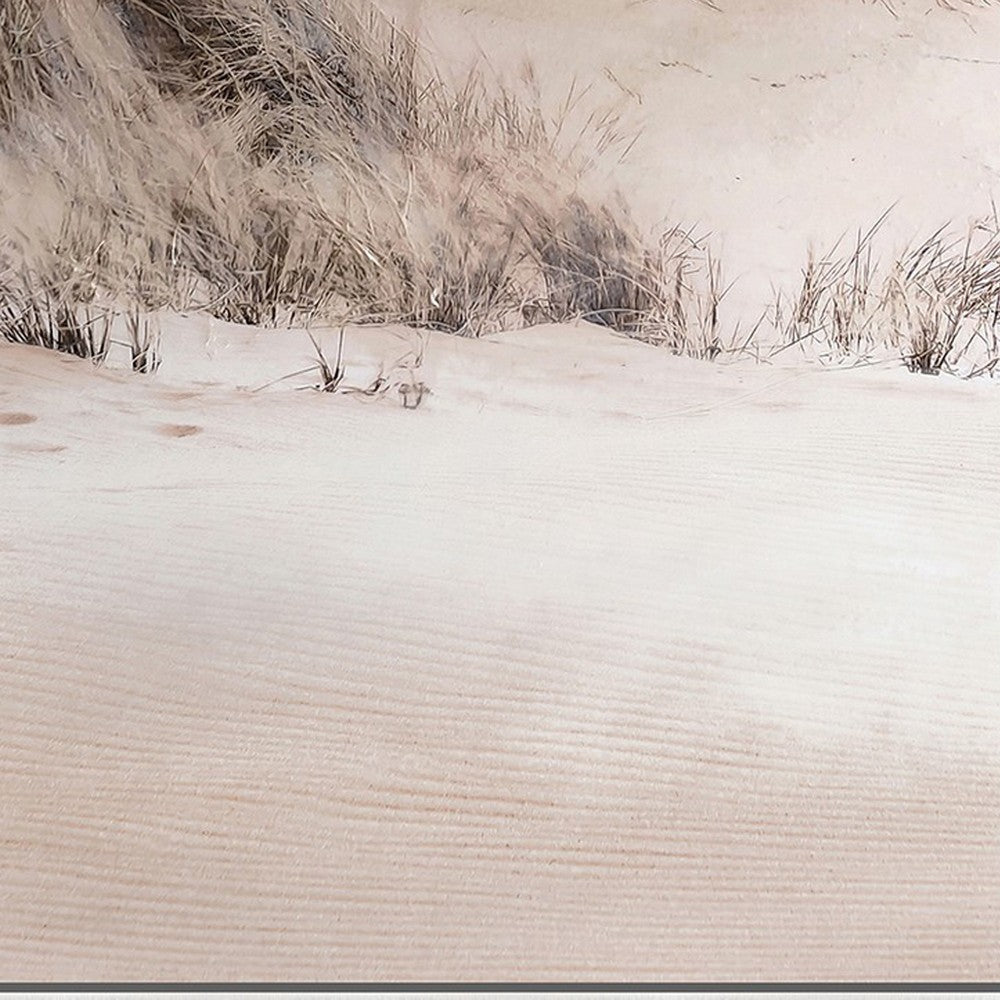 39 x 59 Hand Painted Lighthouse Atop Grassy Beach Resin Frame Multicolor BM298937