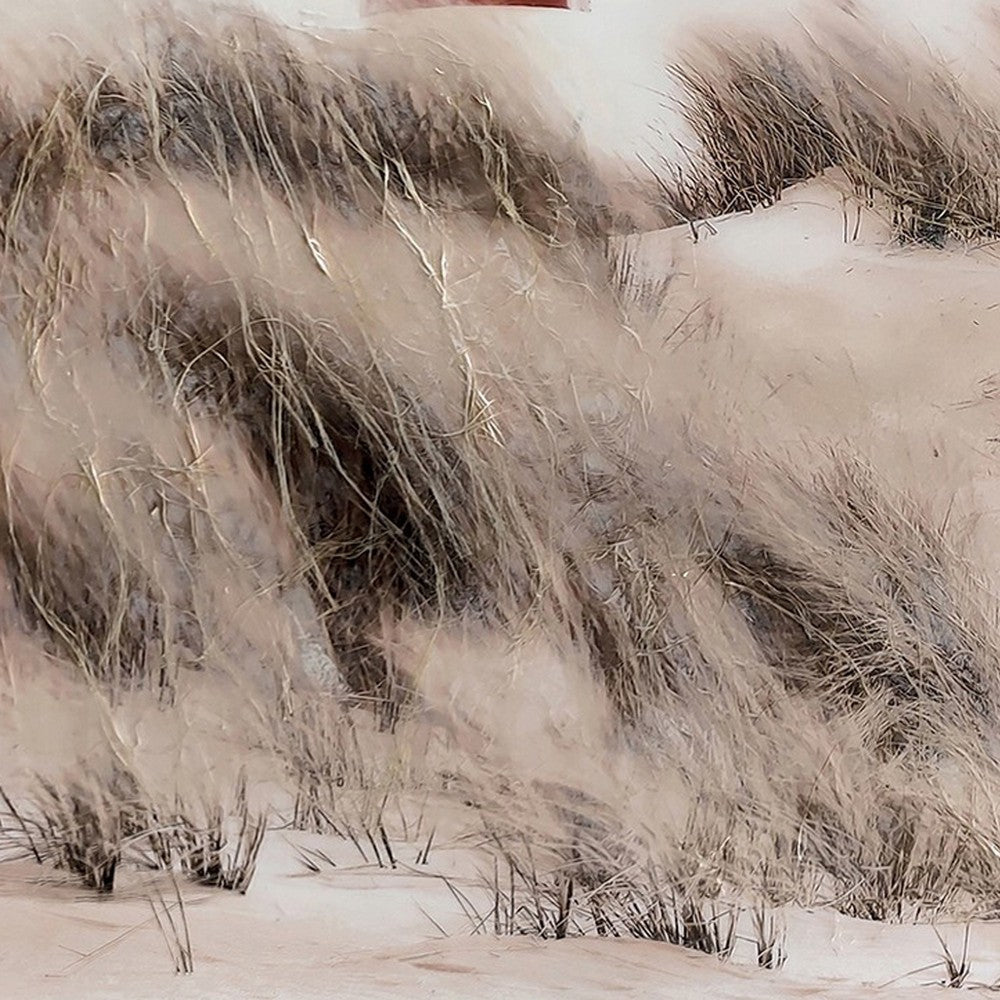 39 x 59 Hand Painted Lighthouse Atop Grassy Beach Resin Frame Multicolor BM298937