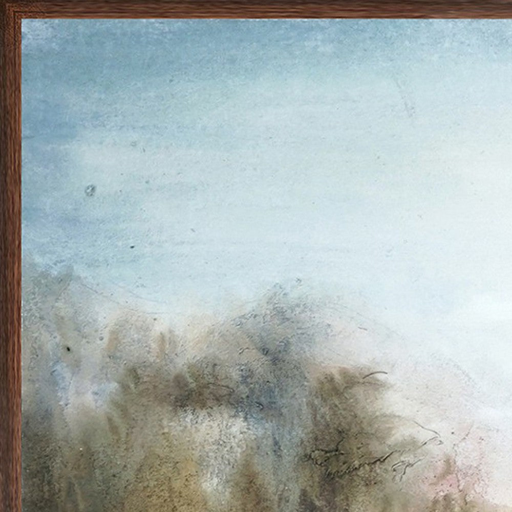 39 x 59 Hand Painted Forest Scenery Resin Coat Warm Blues and Browns BM298938