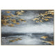 39 x 59 Hand Painted Sky with Gold Foil Clouds, Silver Frame, Resin Coat