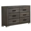 Lola Dresser | 57" | 6 Drawers | Dark Gray | Black Metal Handles