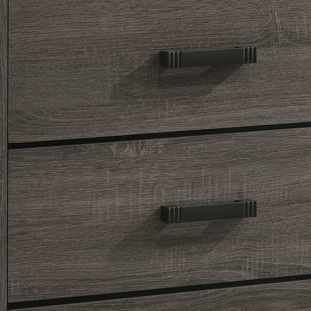 Lola 46 Inch Tall Dresser Chest 5 Drawers Metal Bar Handles Dark Gray By Casagear Home BM298945