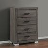 Lola Tall Dresser | 46" | 4 Drawers | Dark Gray | Metal Bar Handles