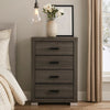 Lola Tall Dresser | 46" | 4 Drawers | Dark Gray | Metal Bar Handles