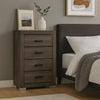 Lola Tall Dresser | 46" | 4 Drawers | Dark Gray | Metal Bar Handles