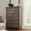 Aza 51 Inch Classic 5 Drawer Tall Dresser Chest, Metal Drop Handles, Gold