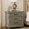 Demi Nightstand | 29" | 3 Drawers | Oak Gray | Metal Bar Handles