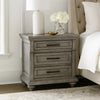 Demi Nightstand | 29" | 3 Drawers | Oak Gray | Metal Bar Handles