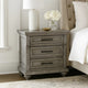 Demi Nightstand | 29" | 3 Drawers | Oak Gray | Metal Bar Handles