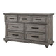 Demi Dresser | 65" | 7 Drawers | Oak Gray | Metal Bar Handles