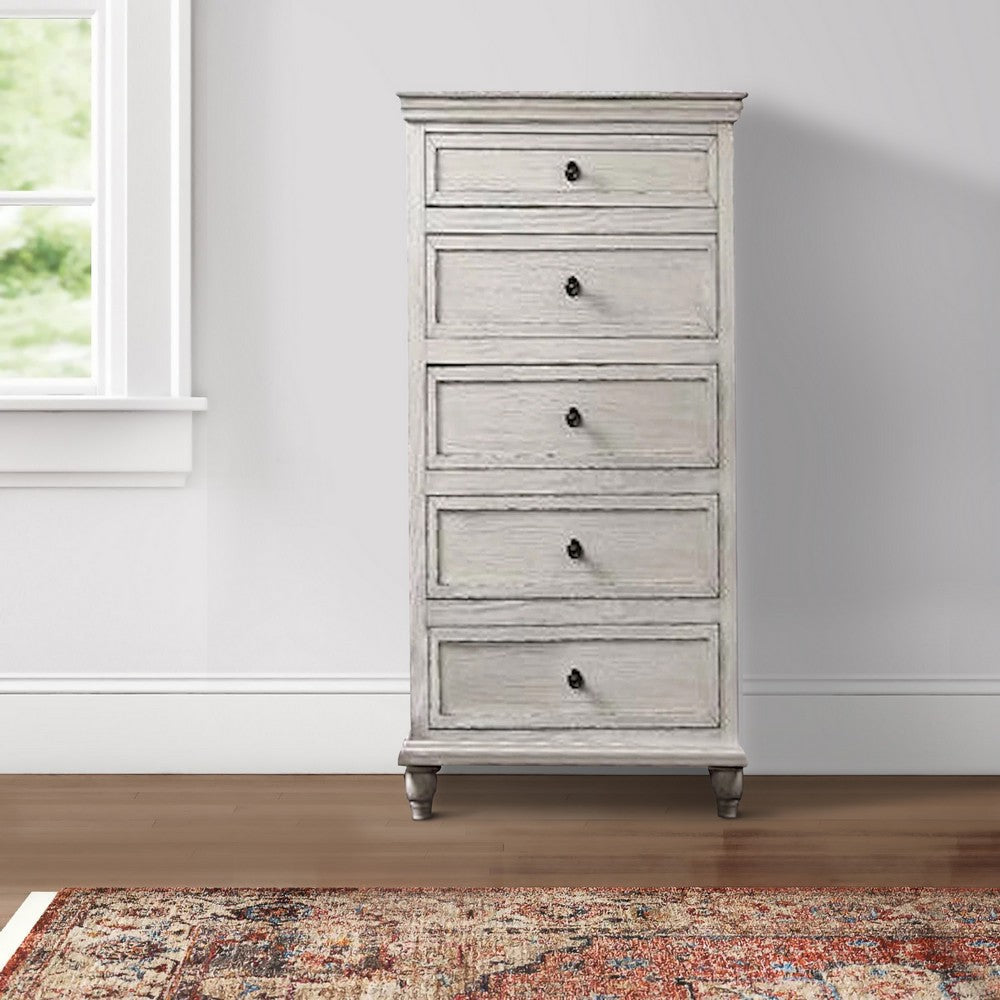 Buy Tall Dresser 50" Gray Wood 5 Drawer Black Knobs | 30 Day Return Buy Tall Dresser 50" Gray Wood 5 Drawer Black Knobs | 30 Day Return