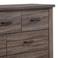 Soma 59 Inch Rustic 7 Drawer Wide Dresser Metal Bar Handles Oak Gray By Casagear Home BM298959