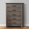 Soma Tall Dresser | 49" | 5 Drawers | Oak Gray | Metal Bar Handles