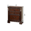 Miri Nightstand | 25’’ | 3 Drawers | Brass Accents | Cherry Oak Brown BM298961