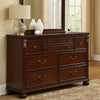 Miri Dresser | 59" | 8 Drawers | Brass Trim | Cherry Oak Brown