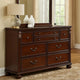 Miri Dresser | 59" | 8 Drawers | Brass Trim | Cherry Oak Brown