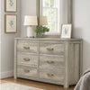 Yuna Dresser | 59" | 6 Drawers | Wood Grain Gray | Silver Bar Handles